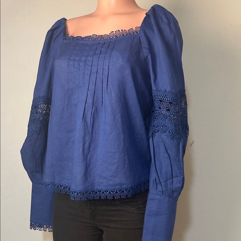 Salsa Jeans Women’s Top Blouse Long Sleeved Embroidered Size Medium - Picture 3 of 16